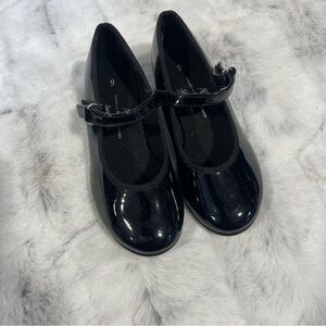 Black Patent Leather tap dance Kids Shoes